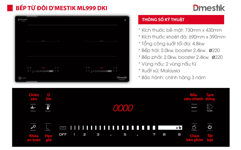 BẾP TỪ DMESTIK ML 999 DKI