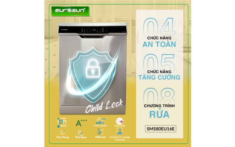 MÁY RỬA BÁT EUROSUN SMS80EU16E