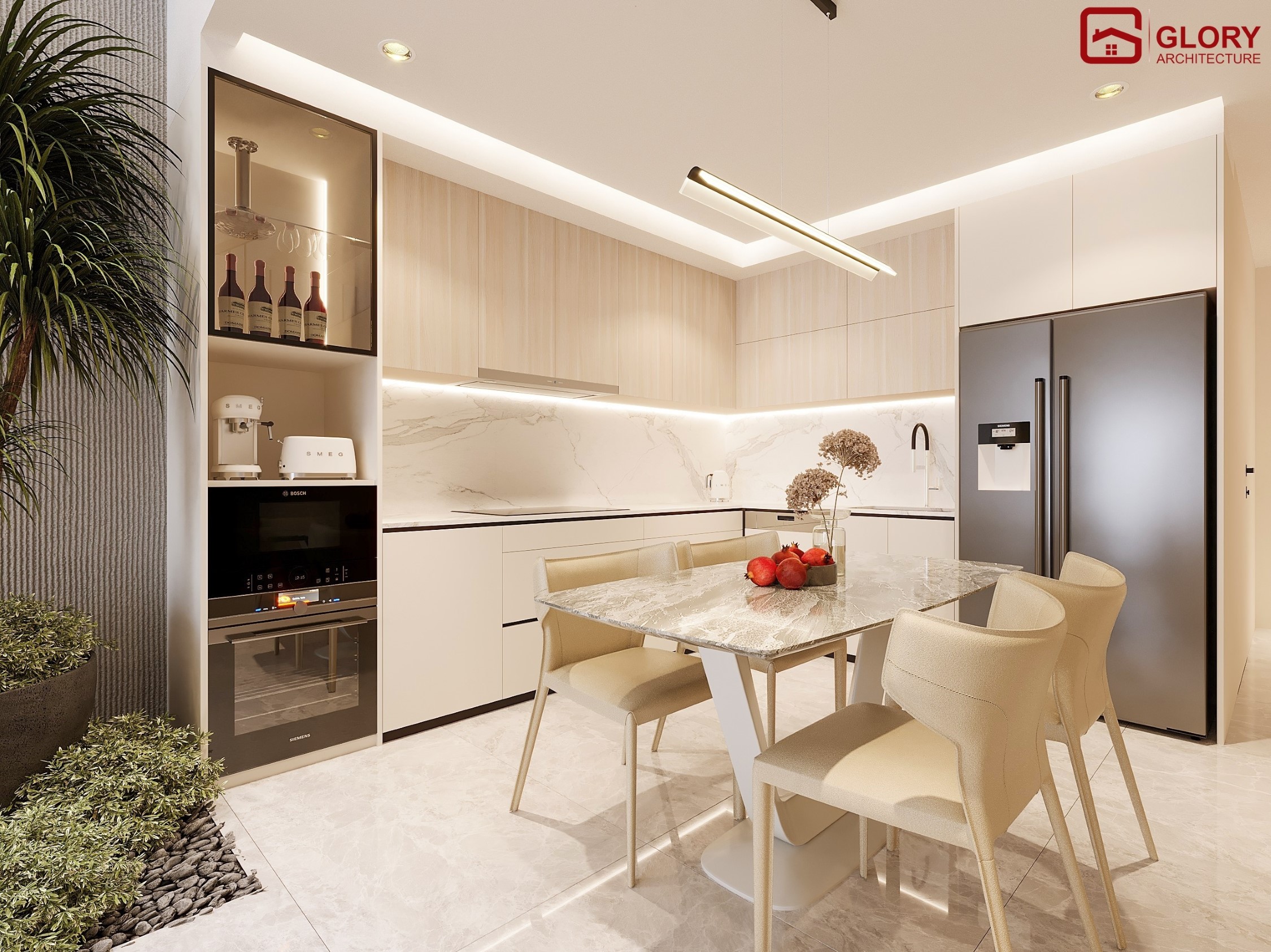 Thiết Kế & Thi Công Nội Thất Nhà Phố 2 Tầng 3 Phòng Ngủ – Không Gian Sống Xanh Hiện Đại Nội Thất Đà Nẵng