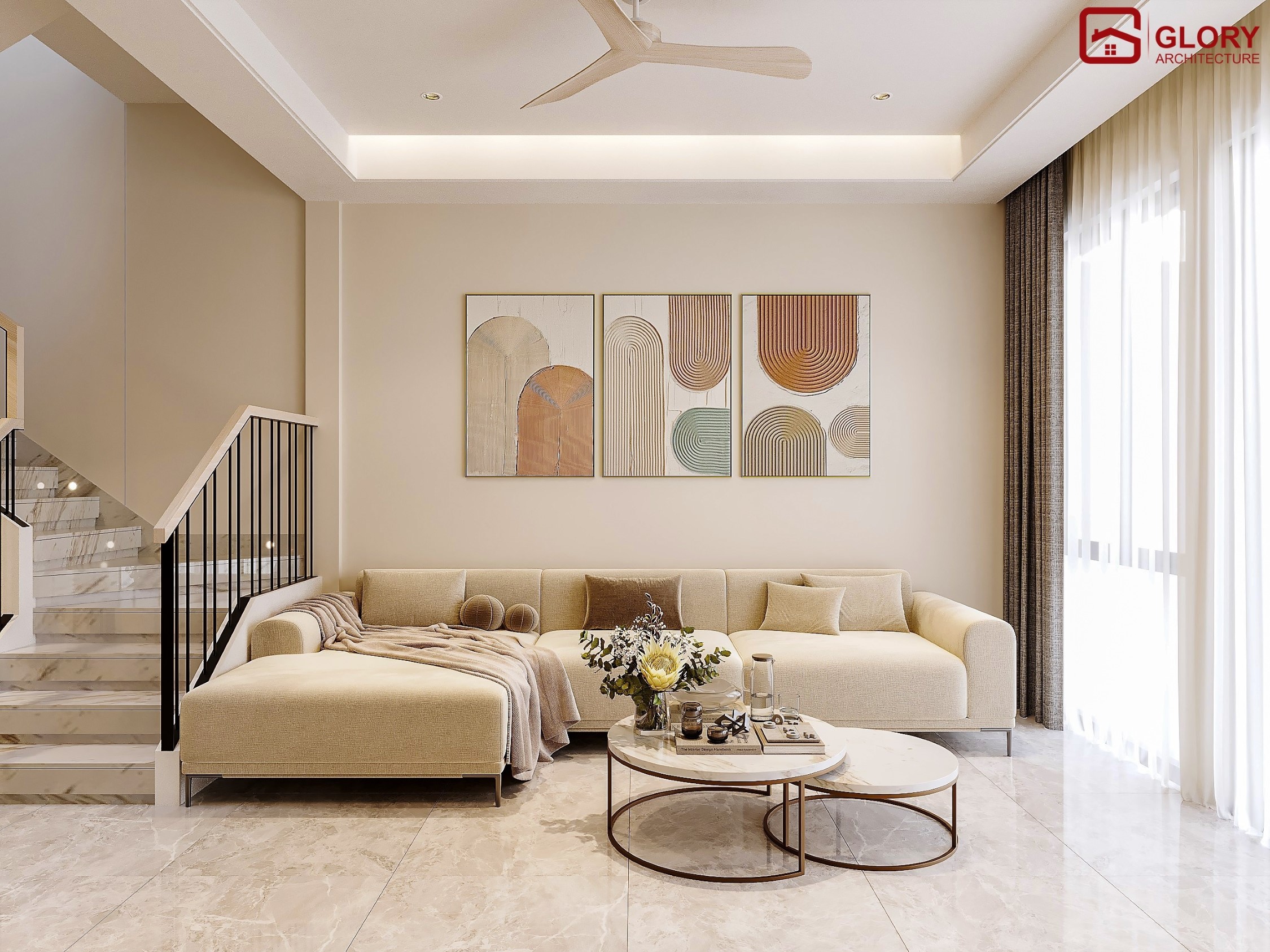 Thiết Kế & Thi Công Nội Thất Nhà Phố 2 Tầng 3 Phòng Ngủ – Không Gian Sống Xanh Hiện Đại Nội Thất Đà Nẵng
